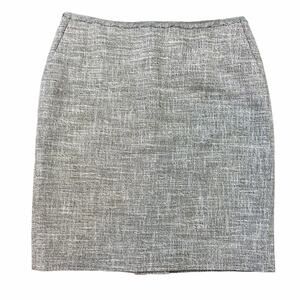 Ann Taylor Tweed Pencil Skirt Gray Pockets Fully Lined Size 8 Career Office
